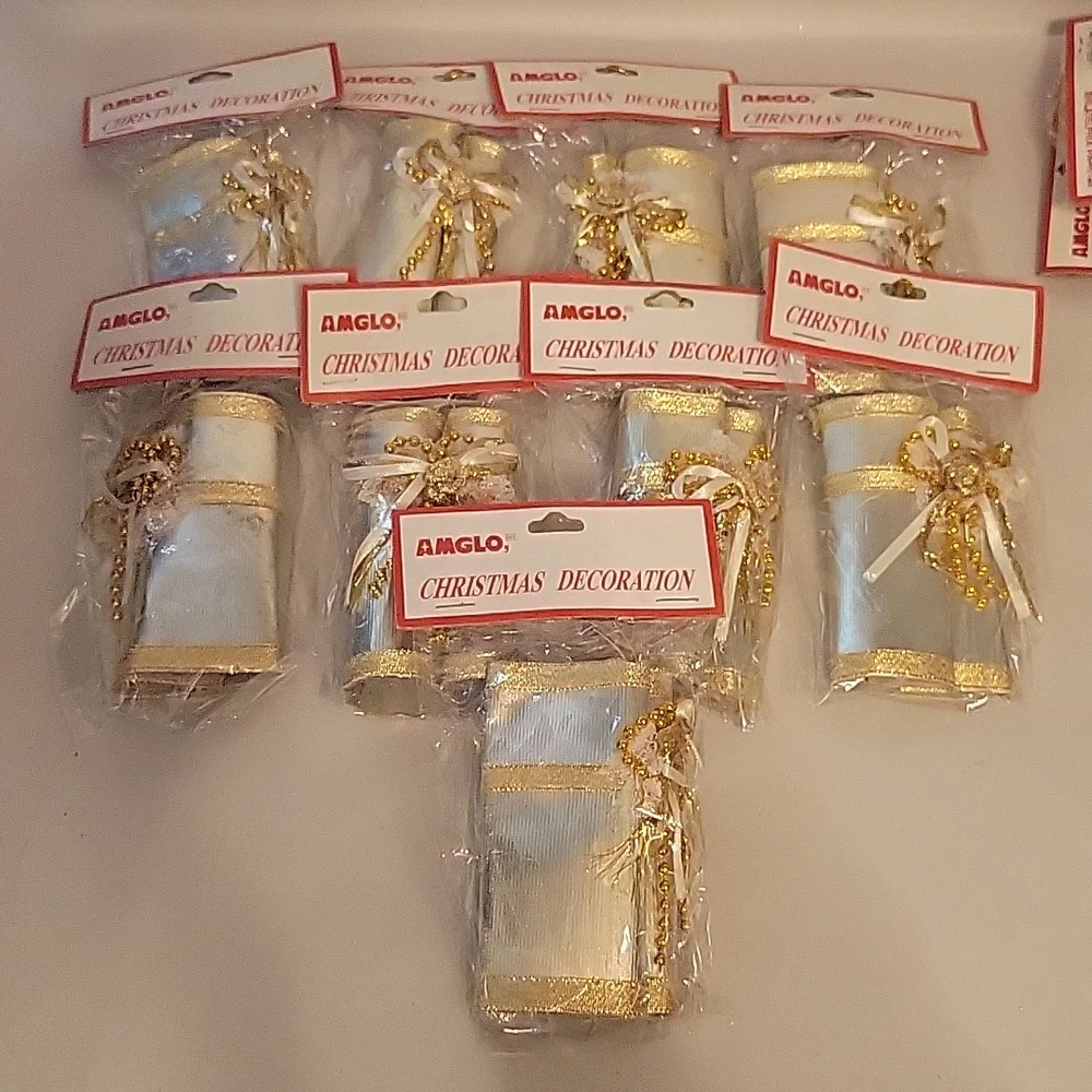 9 Silver Scroll Christmas Ornaments